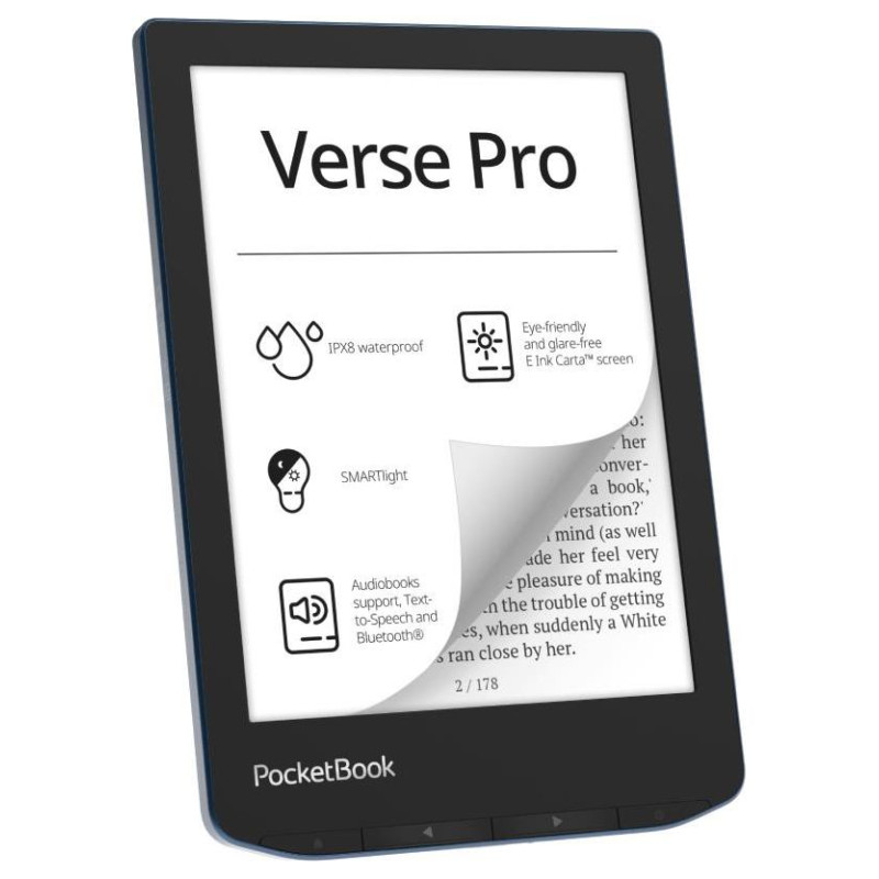 Pocketbook E-Reader|POCKETBOOK|Verse Pro|6"|1072x1448|1xUSB-C|Wireless LAN|Bluetooth|Azure|PB634-A-WW