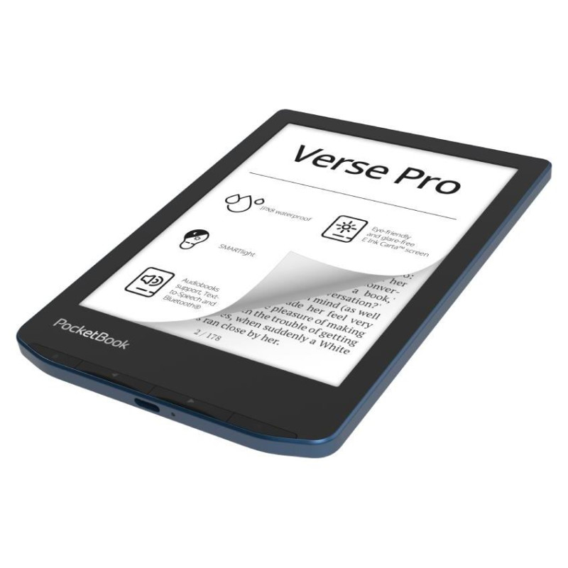 Pocketbook E-Reader|POCKETBOOK|Verse Pro|6"|1072x1448|1xUSB-C|Wireless LAN|Bluetooth|Azure|PB634-A-WW