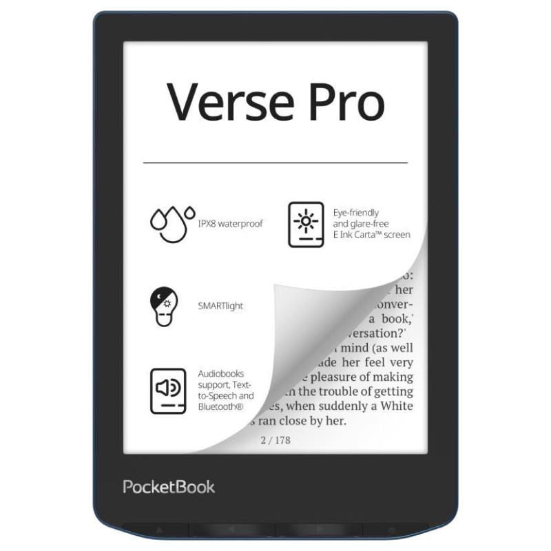 Pocketbook E-Reader|POCKETBOOK|Verse Pro|6"|1072x1448|1xUSB-C|Wireless LAN|Bluetooth|Azure|PB634-A-WW