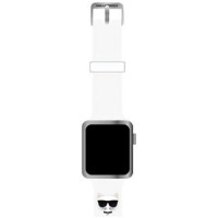Karl Lagerfeld Silicone Choupette Heads Strap for Apple Watch 38/40/41mm - White
