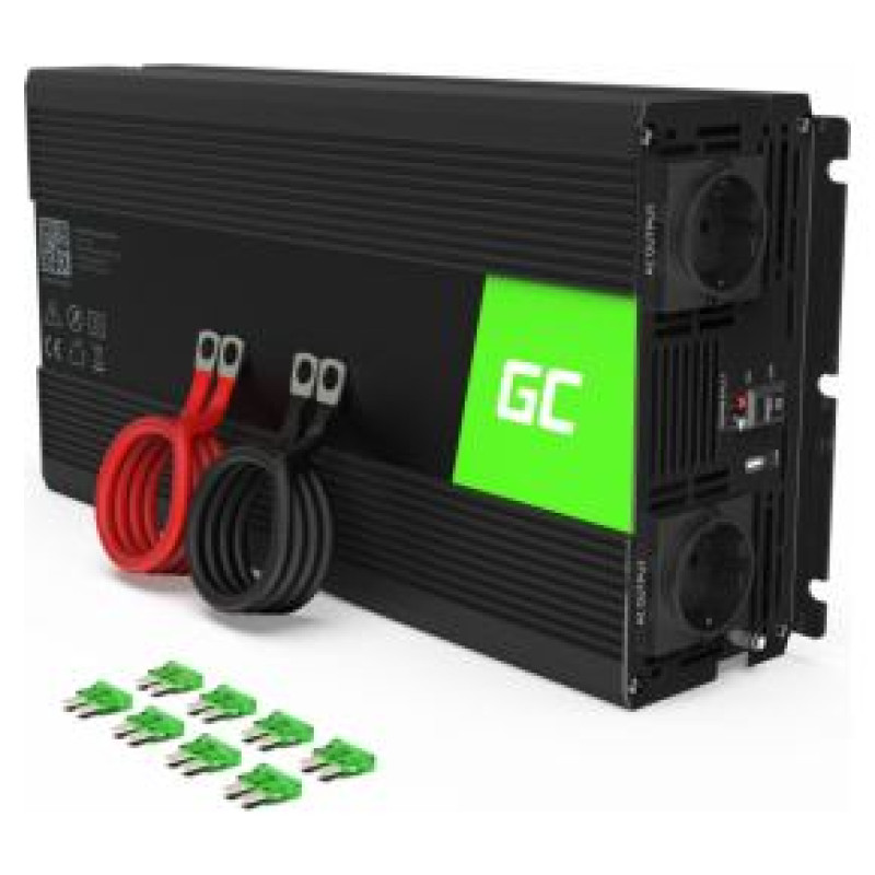 Green Cell Strāvas pārveidotājs Green Cell 12V to 230V 1500W/ 3000W Modified Sine Wave