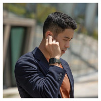 Uniq Linus Apple Watch Series 4/5/6/7/8/SE/SE2/Ultra strap 42/44/45mm. Airosoft Silicone black/midnight black