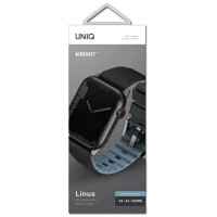 Uniq Linus Apple Watch Series 4/5/6/7/8/SE/SE2/Ultra strap 42/44/45mm. Airosoft Silicone black/midnight black