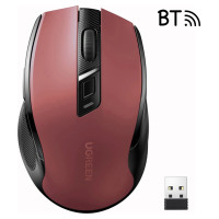 Ugreen MU006 wireless optical mouse USB 2.4GHz / Bluetooth 5.0 4000 DPI - red