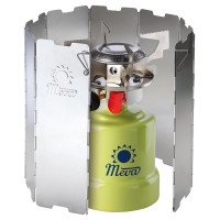 Meva Wind shield for a camping stove burner - silver
