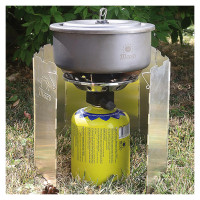 Meva Wind shield for a camping stove burner - silver