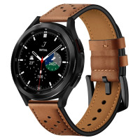 Tech-Protect Leather Strap for Samsung Galaxy Watch 4 / 5 / 5 Pro / 6 / 7 / FE - Brown