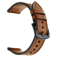 Tech-Protect Leather Strap for Samsung Galaxy Watch 4 / 5 / 5 Pro / 6 / 7 / FE - Brown