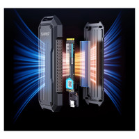 Orico OXS2C3-G2 M.2 NVMe/SATA SSD USB-C 3.2 Tactical Reinforced Disk Caddy - Gray