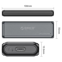 Orico DDM2-C3-G2 M.2 NVME USB-A USB-C 3.2 10Gb/s Disk Drive - Gray