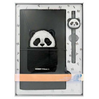 Nimmy Big Eyed Pet 2.0 Panda 2-in-1 Notebook + Pen Set - Black