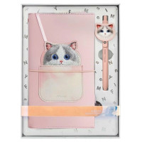 Nimmy 2in1 notebook + pen pink Big Eyed Pet 2.0 Cat set