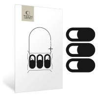 Tech-Protect Cam Fit+ 3-pack laptop camera cover - black