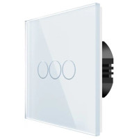 Spring Three Gang, One Way Touch Switch, Glass White