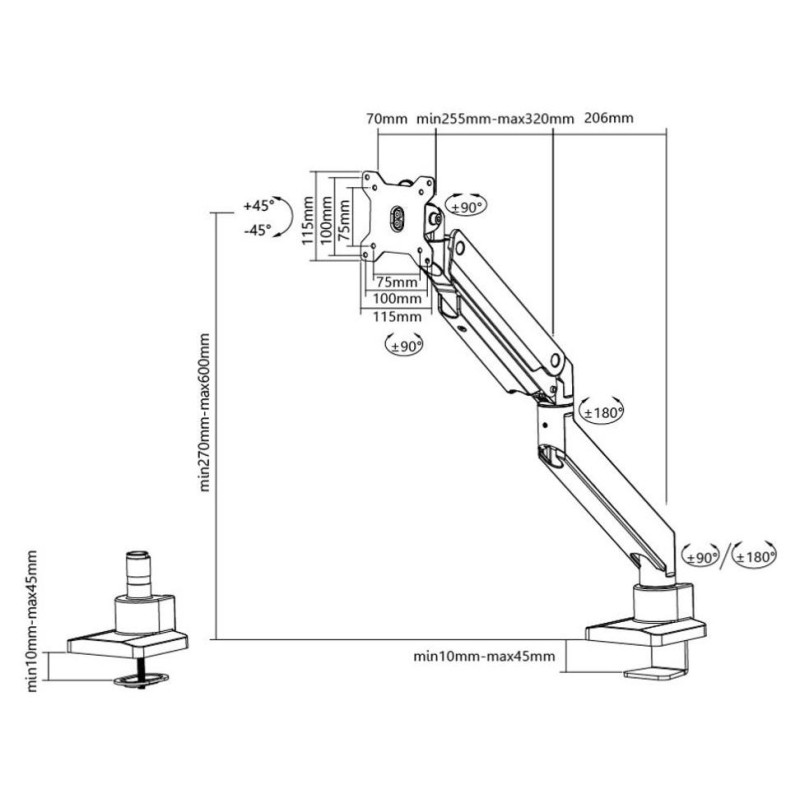 Neomounts MONITOR ACC DESK MOUNT 10-49"/NM-D775SILVERPLUS NEOMOUNTS