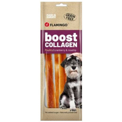 Flamingo gardumi suņiem Boost Strips with chicken & collagen 60 g