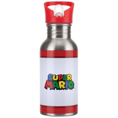 Paladone Super Mario Metal Water Bottle with Straw