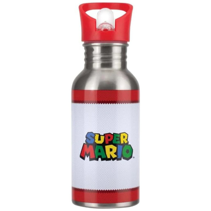 Paladone Super Mario Metal Water Bottle with Straw