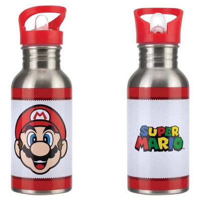 Paladone Super Mario Metal Water Bottle with Straw