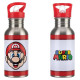 Paladone Super Mario Metal Water Bottle with Straw