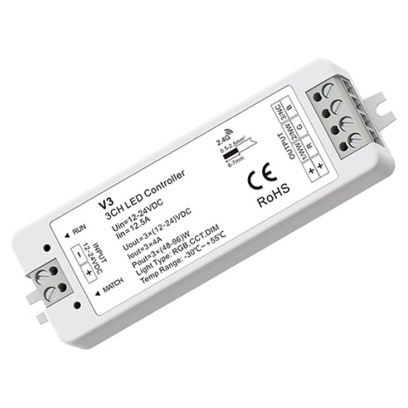 Skydance V3 LED Controller for RGB, 12-24V, 3x 4A