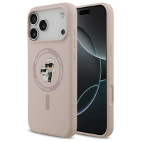 Karl Lagerfeld Silicone Karl&Choupette Ring MagSafe Case for iPhone 17 Pro Max - Pink