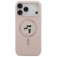 Karl Lagerfeld Silicone Karl&Choupette Ring MagSafe Case for iPhone 17 Pro Max - Pink