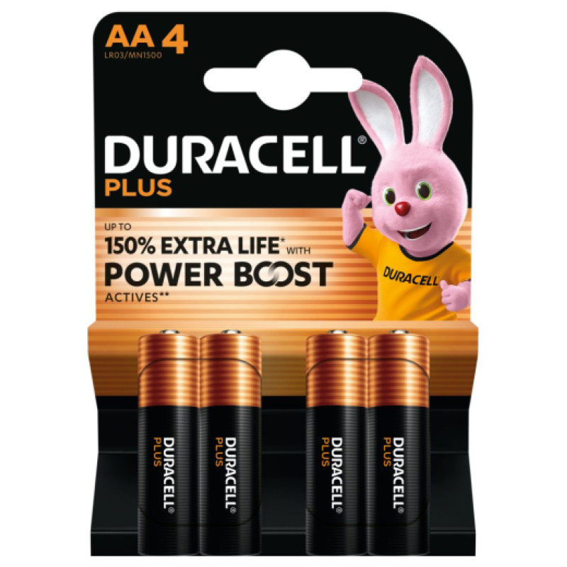 Duracell MN 1500 Plus Power Boost AA (LR6) Blistera iepakojumā 4gb.