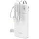 Dudao K11 10000mAh Powerbank with Built-in Cables - White