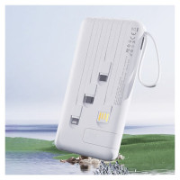 Dudao K11 10000mAh Powerbank with Built-in Cables - White
