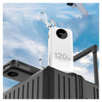 Dudao K13Pro 20000mAh Powerbank with Built-in Cable - White