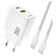Dudao A27 MaxC 35W Wall Charger + USB-C Cable - White