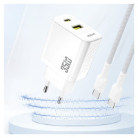 Dudao A27 MaxC 35W Wall Charger + USB-C Cable - White