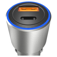 Dudao USB / USB Car Charger Type C Power Delivery Quick Charge 22.5 W Gray (R4PQ)