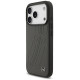 Mercedes Leather Large Laurel Leave MagSafe Case for iPhone 17 Pro - Black and Gray