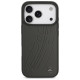 Mercedes Leather Large Laurel Leave MagSafe Case for iPhone 17 Pro - Black and Gray