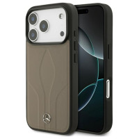 Mercedes Leather The Move MagSafe Case for iPhone 17 Pro - Beige