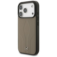 Mercedes Leather The Move MagSafe Case for iPhone 17 Pro - Beige