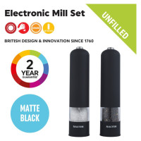 Salter 7524 BKXRUP1 Matt Black Electronic Mill set
