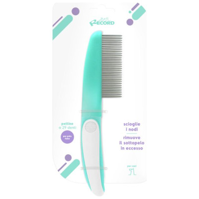 Record Ķemme HAIRMONY ar vidējiem metāla zobiem 4x20cm