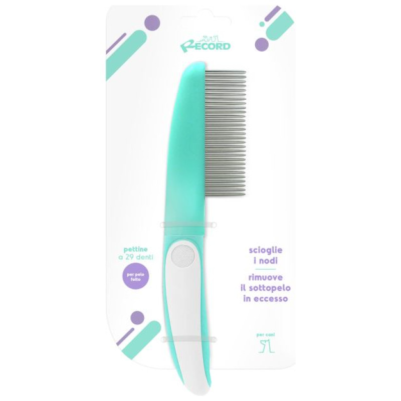 Record Ķemme HAIRMONY ar vidējiem metāla zobiem 4x20cm