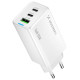 Wozinsky GaN 65W Charger with 2xUSB-C USB Ports with 65W CC Cable - White