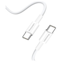 Wozinsky GaN 65W Charger with 2xUSB-C USB Ports with 65W CC Cable - White