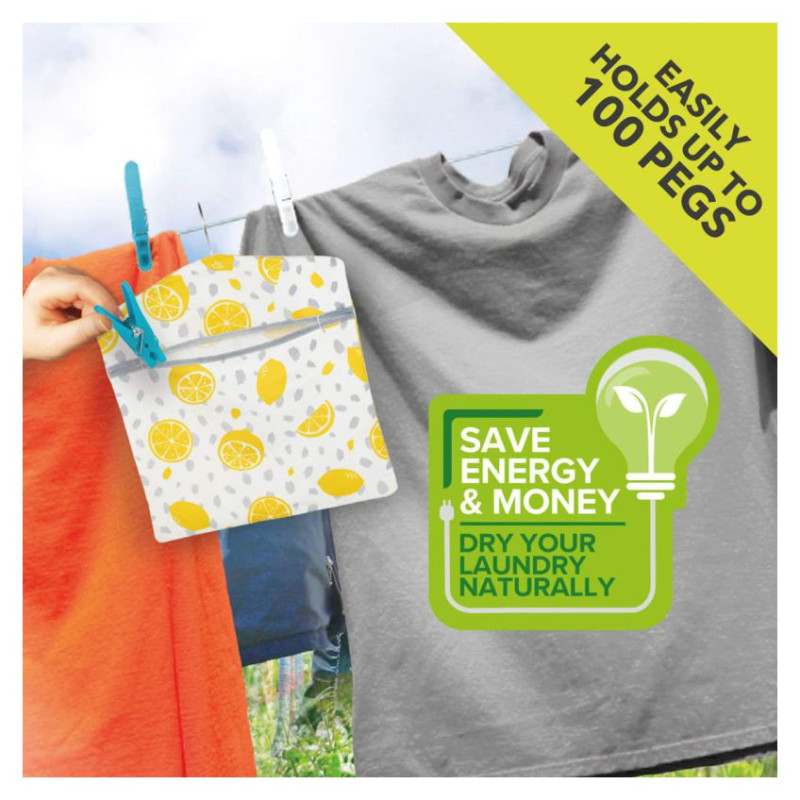 Beldray LA032005LEMFEU7 Peg Bag - Lemon Print