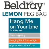 Beldray LA032005LEMFEU7 Peg Bag - Lemon Print