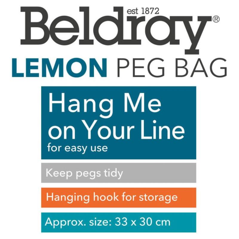 Beldray LA032005LEMFEU7 Peg Bag - Lemon Print