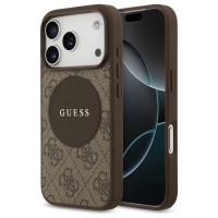 Guess 4G Circle Classic Logo MagSafe case for iPhone 17 Pro - brown
