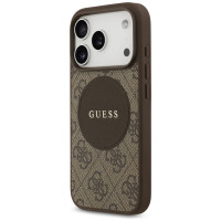 Guess 4G Circle Classic Logo MagSafe case for iPhone 17 Pro - brown