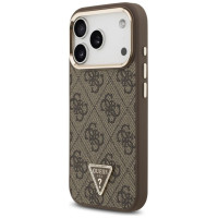 Guess 4G Triangle Logo MagSafe Case for iPhone 17 Pro - Brown and Gold