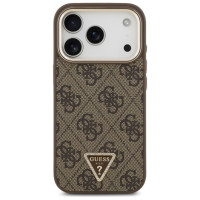 Guess 4G Triangle Logo MagSafe Case for iPhone 17 Pro - Brown and Gold
